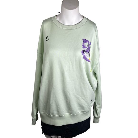 Scotch & Soda Sweatshirt Womens Large In Bloom Mint Green 100% Organic Cotton - Picture 8 of 8